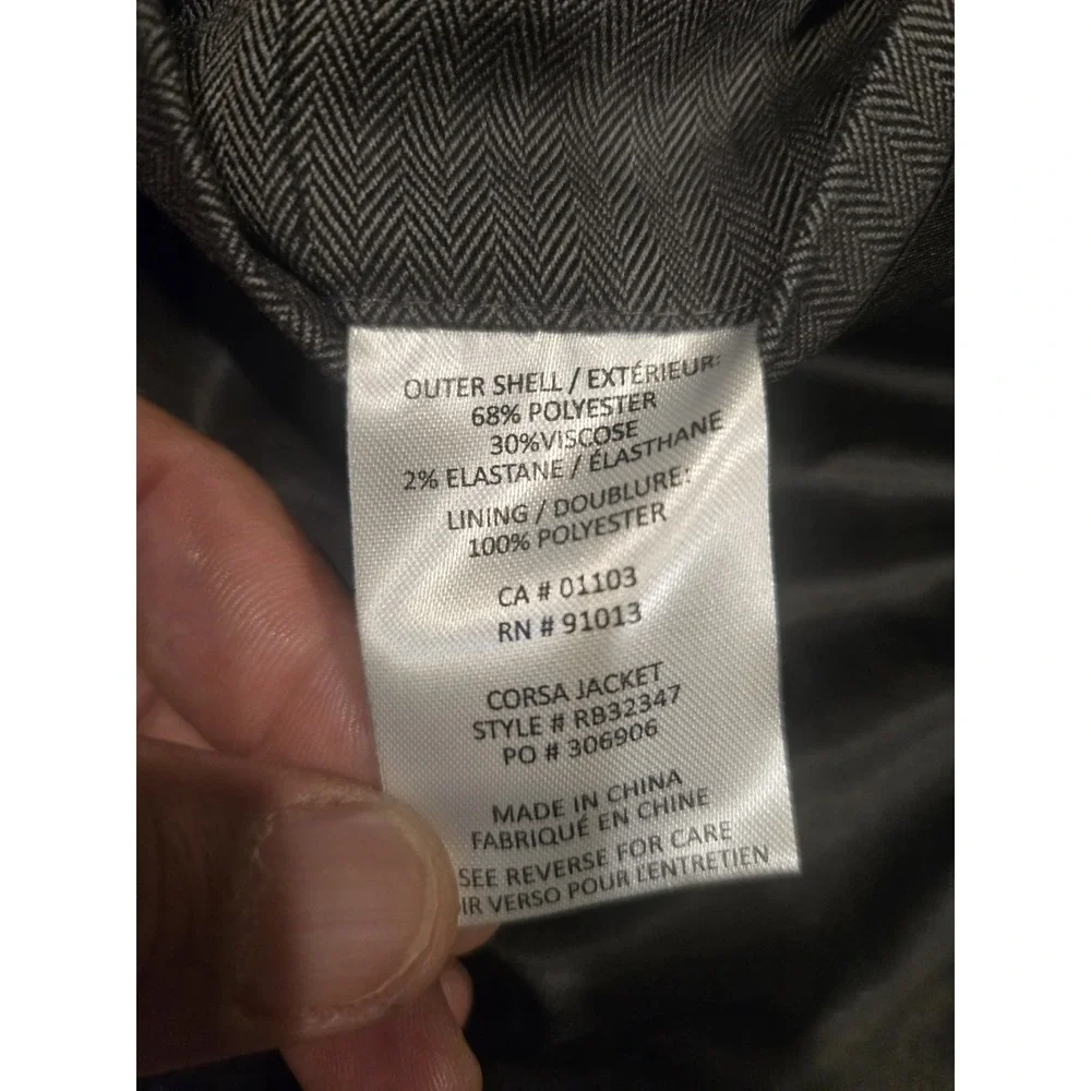 Robert Barakett Corsa Shirt Jacket Mens Large Gray Herringbone NWT RB323347